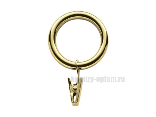 Кольцо с прищепкой Ø25 блестящее золото
