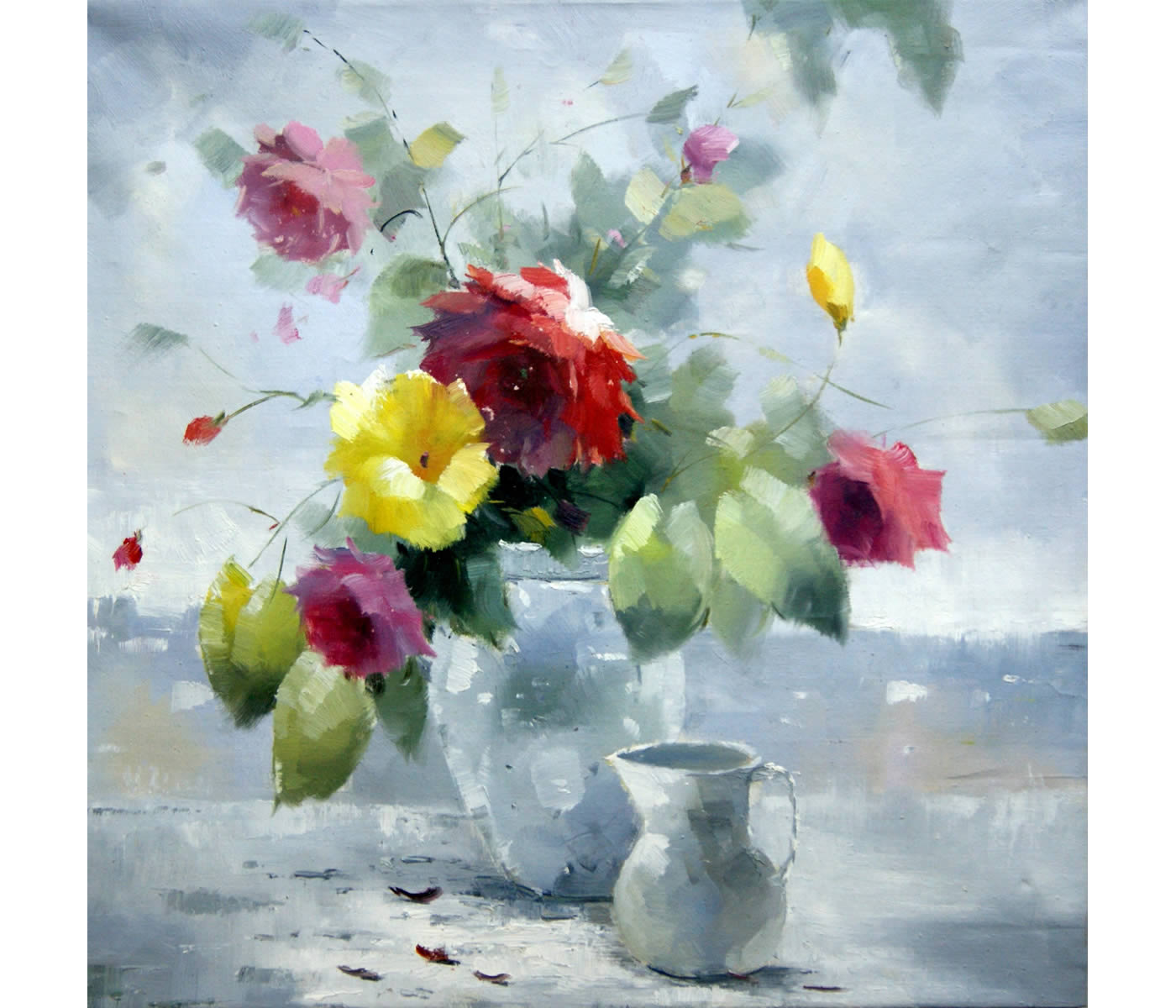 Картина Цветы в белой вазе