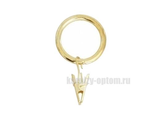 Кольцо с зажимом Ø16 блестящее золото